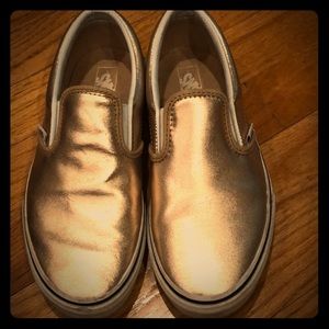 Gold slip on sneaker